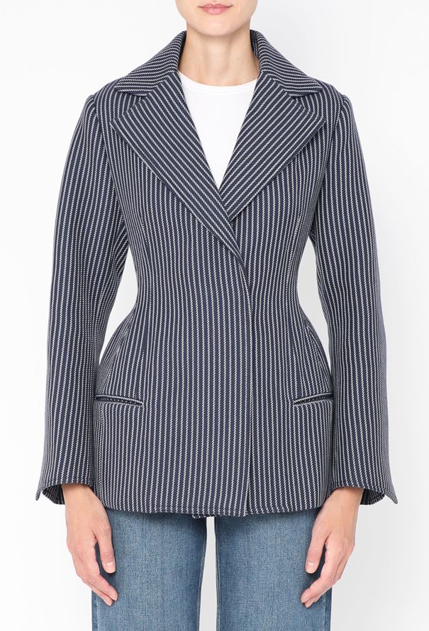 Céline Pinstripe Hourglass Blazer, Resort 2016 - 1