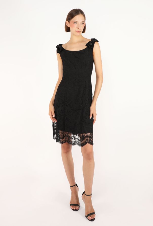 Jacques Fath Lace Bow Dress, 1990s - 3