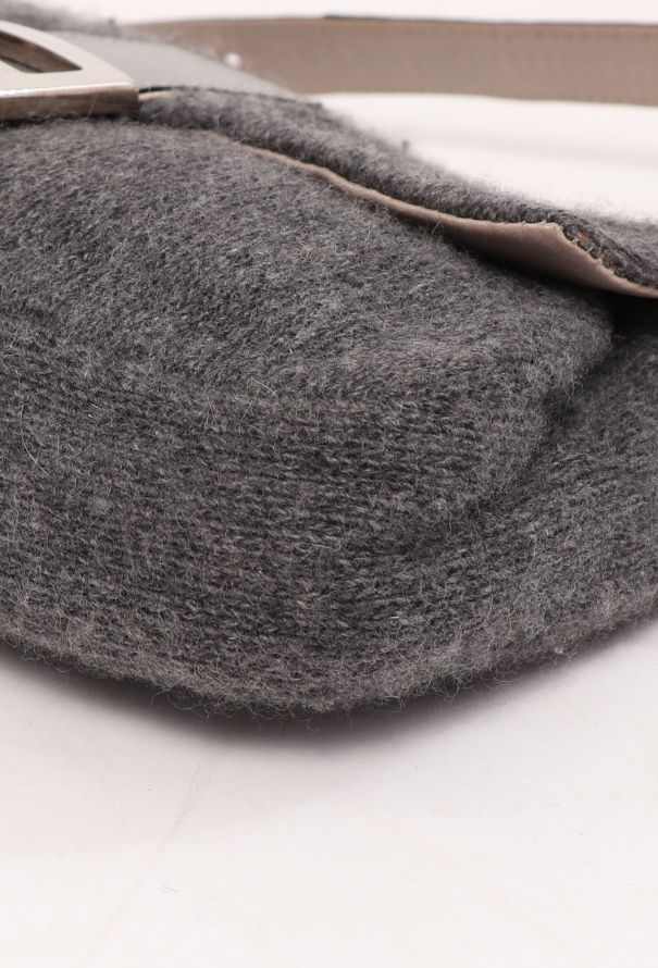 Fendi Vintage Cashmere & Lizard Baguette Bag - 10