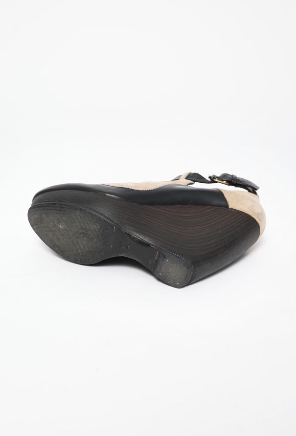 Balenciaga Suede Platform Buckle Wedges - 6 Balenciaga Suede Platform Buckle Wedges - 6