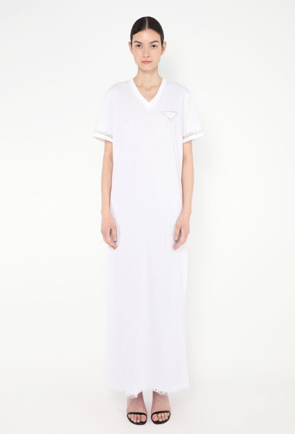 Prada 2023 Lace Trim T-Shirt Dress - 1