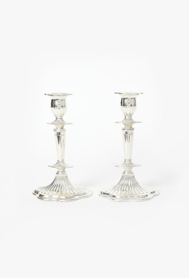Dior 1970s Set of 2 Silver Candle Sticks - 1