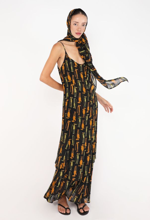 Printed Camisole Maxi Dress, 1970s - 1