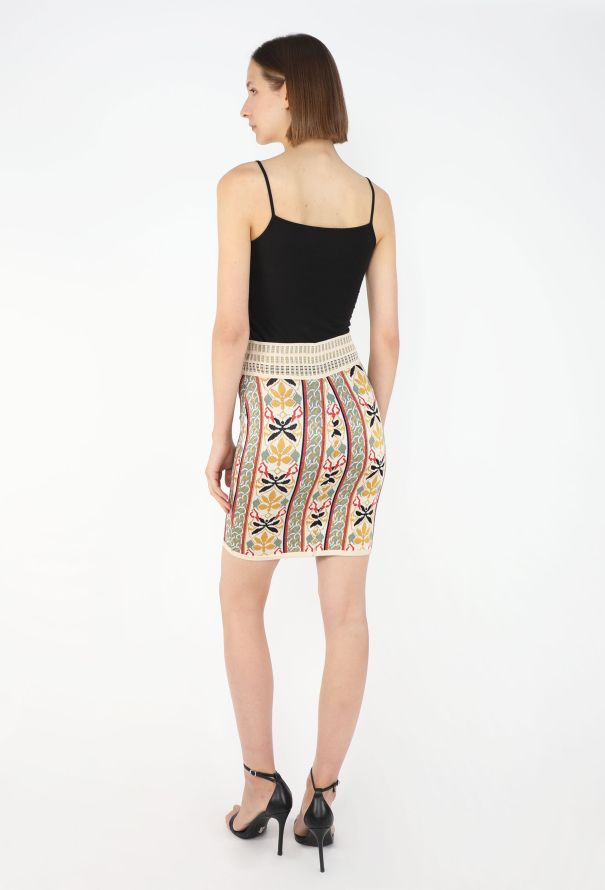 Alaïa F/W 1990 Jacquard Knit Skirt - 5