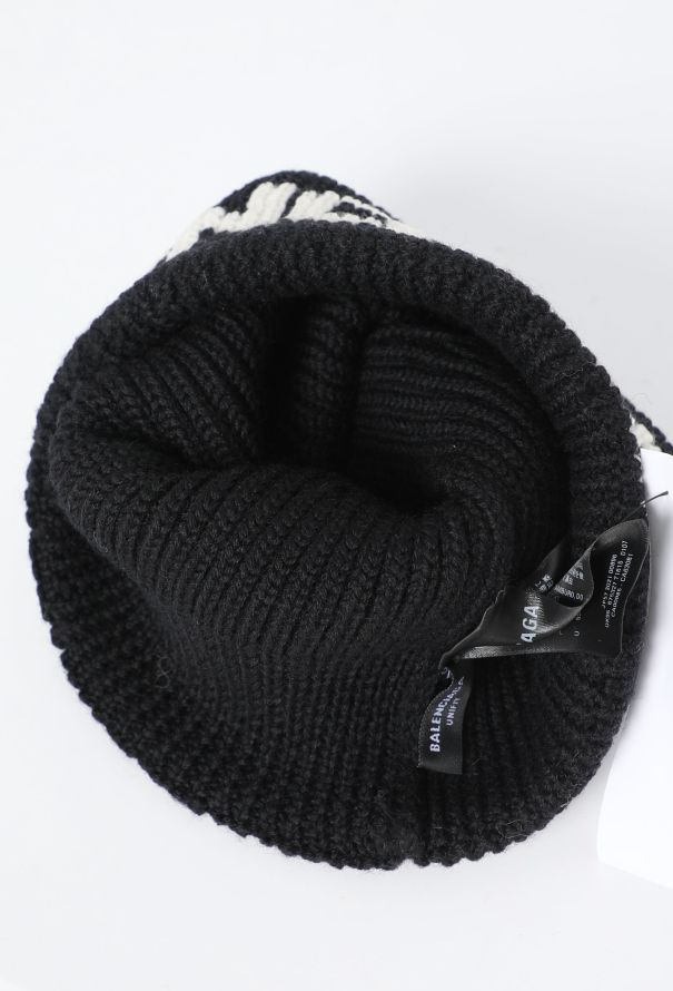 Balenciaga 2021 Ribbed Knit Logo Beanie - 5