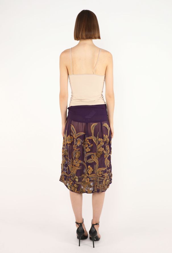 Dries Van Noten Embroidered Silk Skirt, 2006 - 6