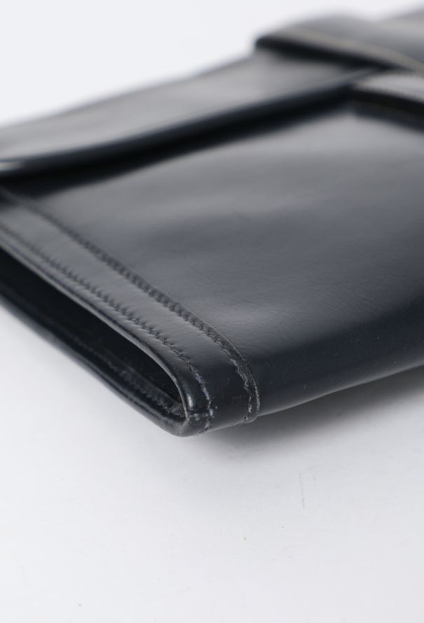 Hermès Vintage Navy Box Jige Clutch - 7