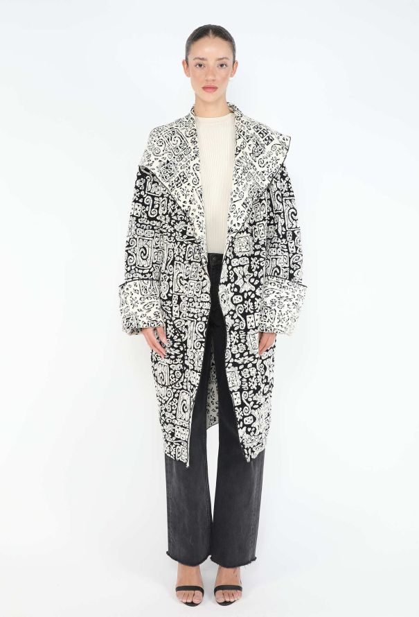 Céline S/S 2014 Jacquard Shawl Coat - 3