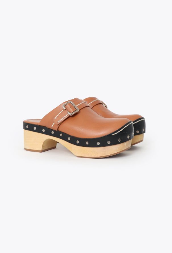 Prada S/S 2015 Studded Leather Clogs - 4