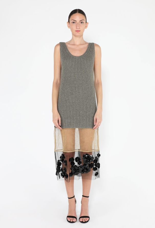 Prada Floral Appliqué Knit Dress, F/W 2022 - 1
