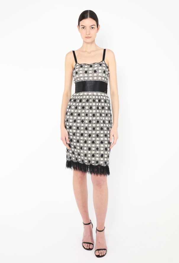 Chanel 2006 Tweed Lace Trim Dress - 1