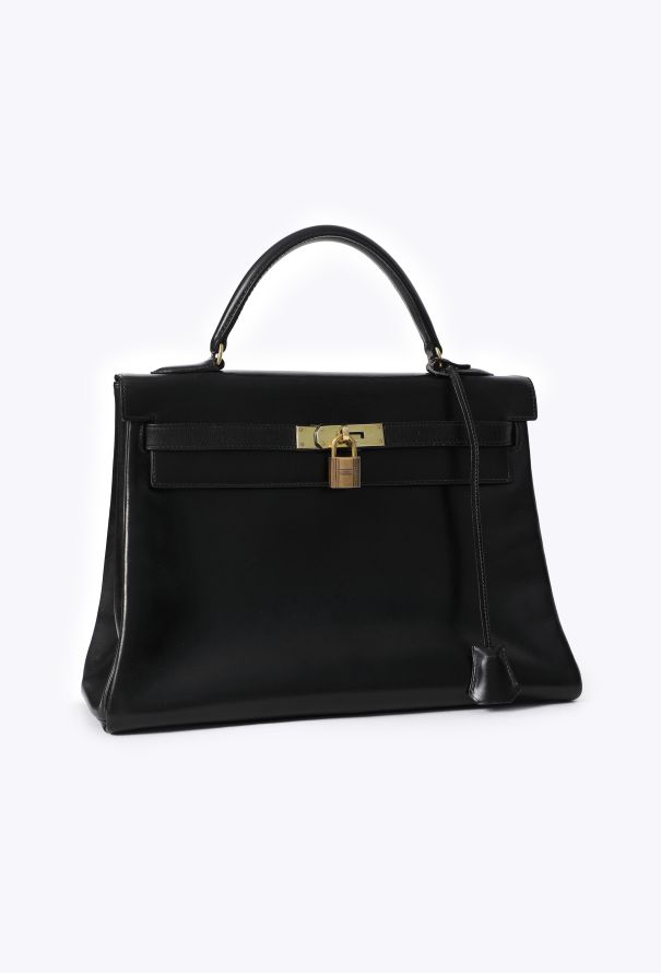 Hermès Vintage Black Box Kelly Retourné 32 - 4
