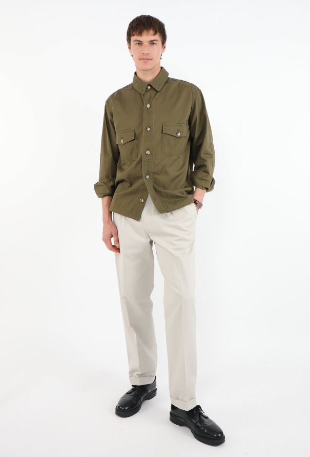 Saint Laurent 2024 Khaki Cargo Overshirt - 2
