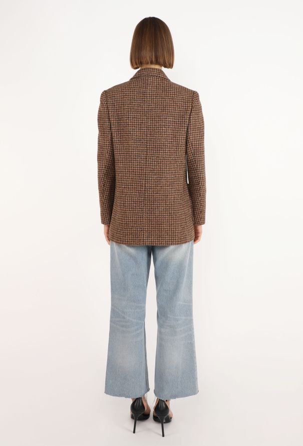 Burberry Harris Tweed Houndstooth Blazer, 1980s - 5
