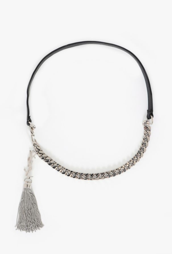 Saint Laurent Metallic Tassel Chainlink Belt - 1