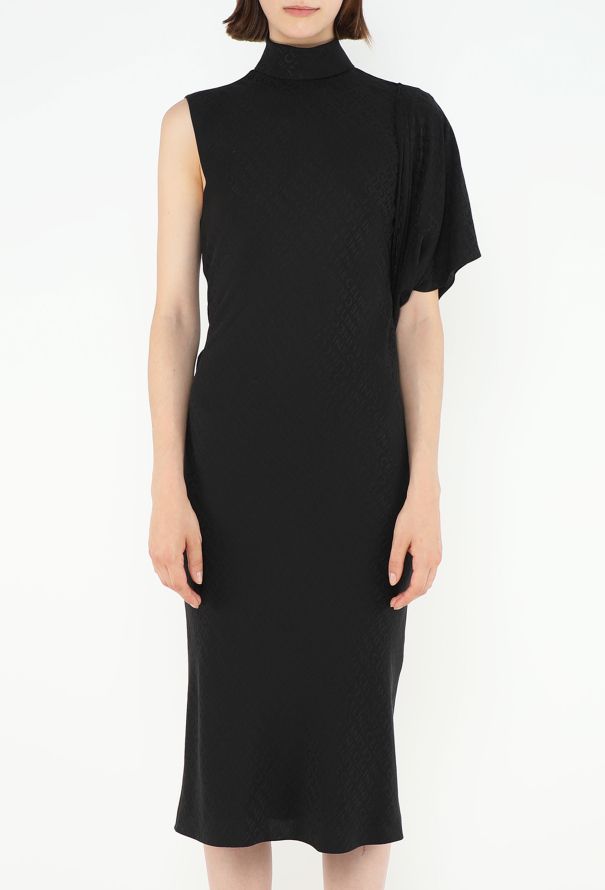 Céline 2022 Monogram Draped Silk Dress - 2 Céline 2022 Monogram Draped Silk Dress - 2