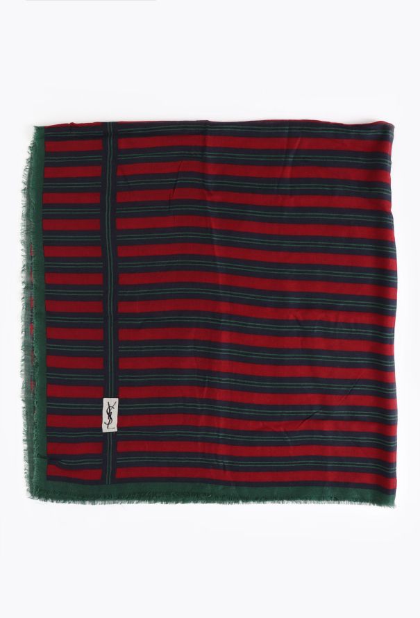 Saint Laurent ‘70s Striped Fringe Trim Scarf - 3 Saint Laurent ‘70s Striped Fringe Trim Scarf - 3