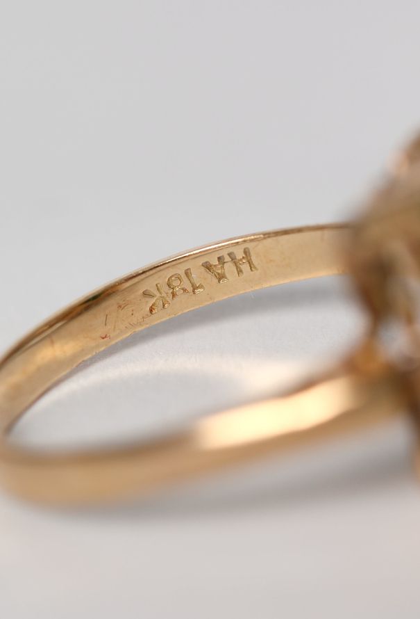 Vintage Fine Jewelry 1960s 18K Yellow Gold & Jade Ring - 5