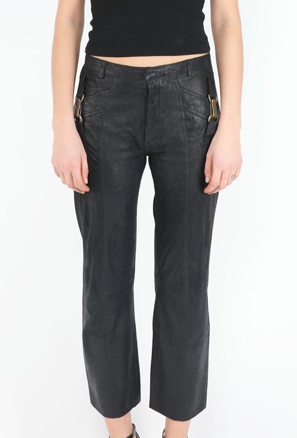 Balenciaga S/S 2001 Le Dix Leather Buckle Pants - 3
