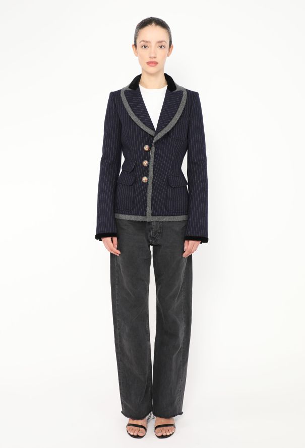 Balenciaga ICONIC F/W 2007 Collegiate Pinstripe Blazer - 4