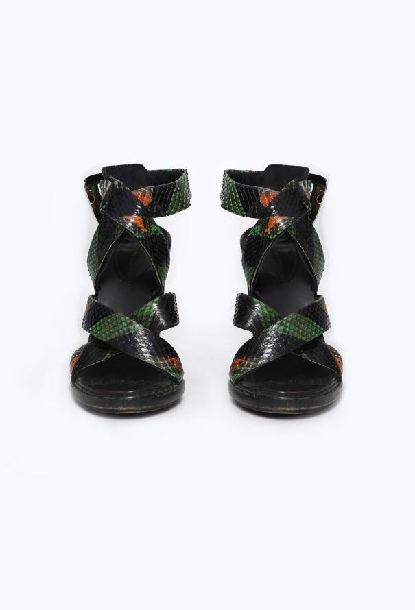 Balenciaga Python Slingback Sandals - 3