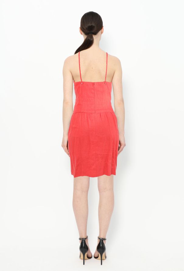 Chanel S/S 1996 Linen 'CC' Halter Dress - 4 Chanel S/S 1996 Linen 'CC' Halter Dress - 4