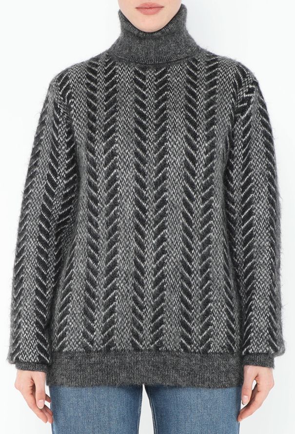 Saint Laurent 2017 Chevron Mohair Sweater - 2