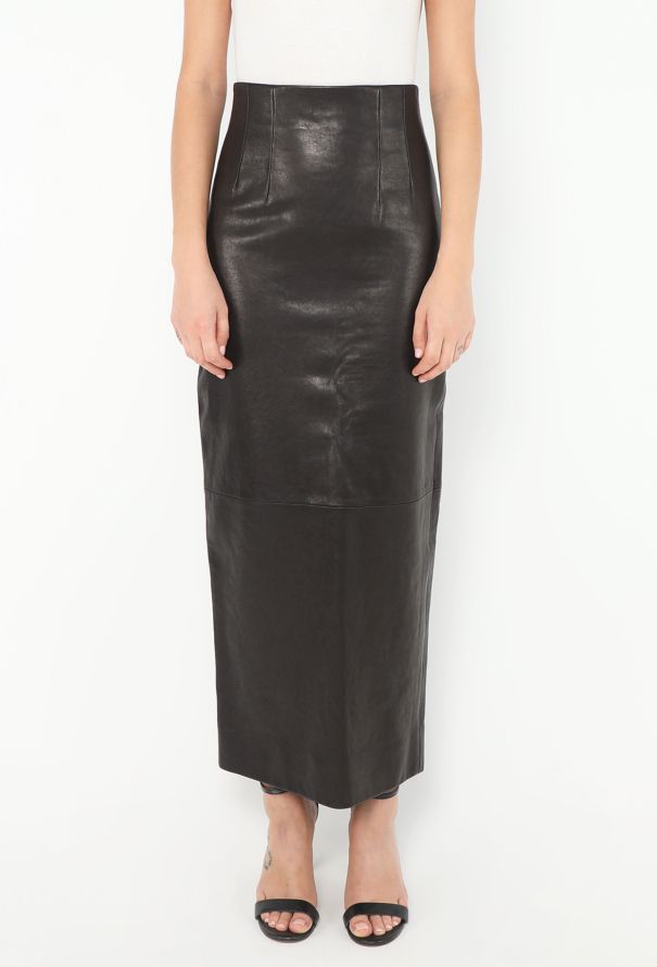 Khaite Pre-Fall 2025 Loxley Lambskin Skirt - 3