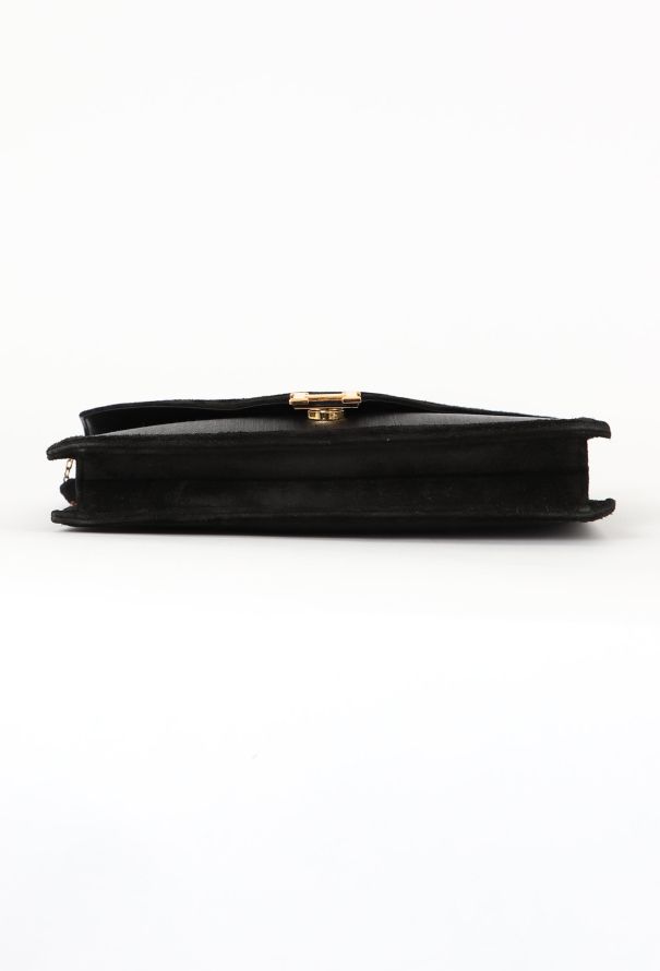 Hermès '70s Black Doblis & Crin Lydie Clutch Bag - 6 Hermès '70s Black Doblis & Crin Lydie Clutch Bag - 6