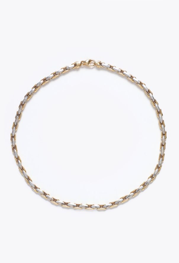 Vintage Fine Jewelry Vintage Two-Tone 18K Gold Chain Necklace - 1