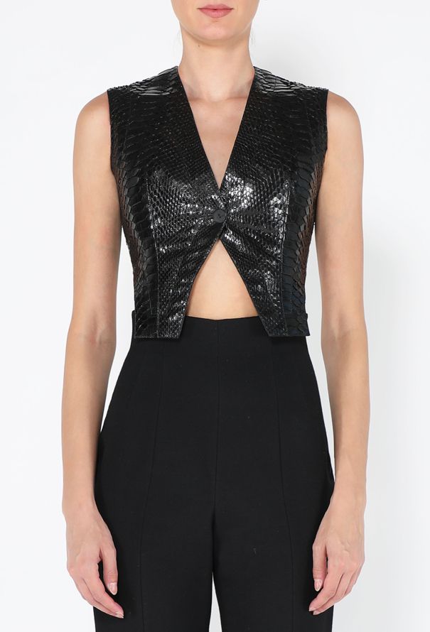 Alaïa Python Leather Cropped Gilet, S/S 2011 - 3