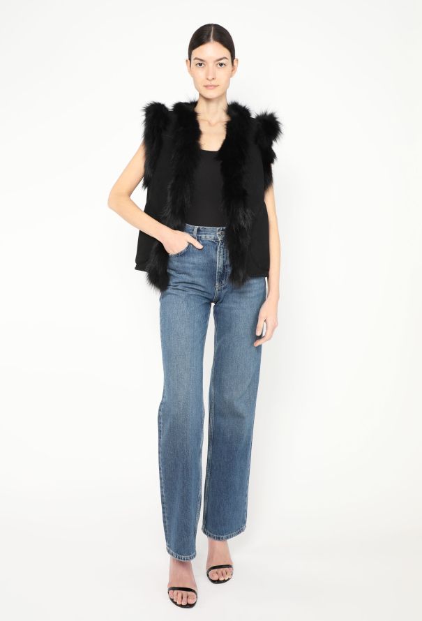 Saint Laurent 2014 Fox Fur Shearling-Lined Vest - 2 Saint Laurent 2014 Fox Fur Shearling-Lined Vest - 2