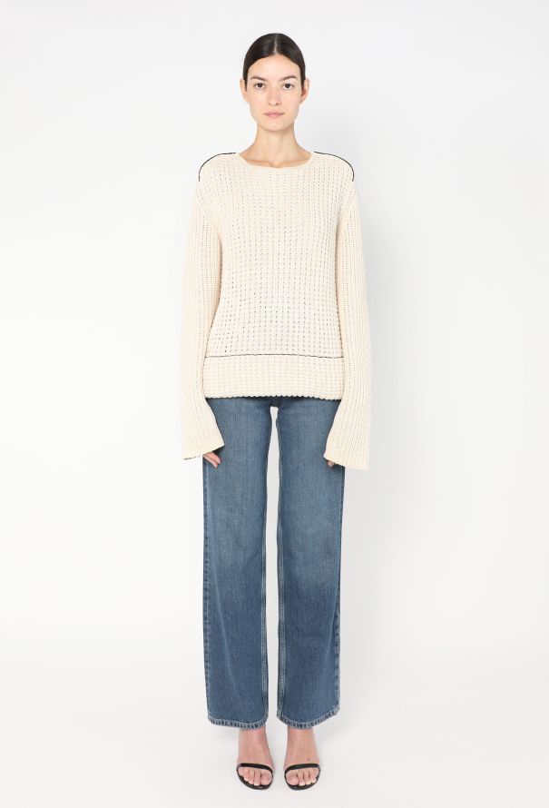 Céline Contrast Trim Knit Sweater - 3 Céline Contrast Trim Knit Sweater - 3