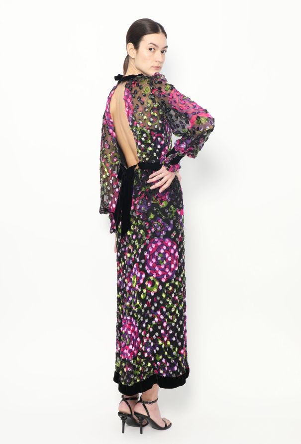 Givenchy Late '60s Open-Back Chiffon Dress - 1