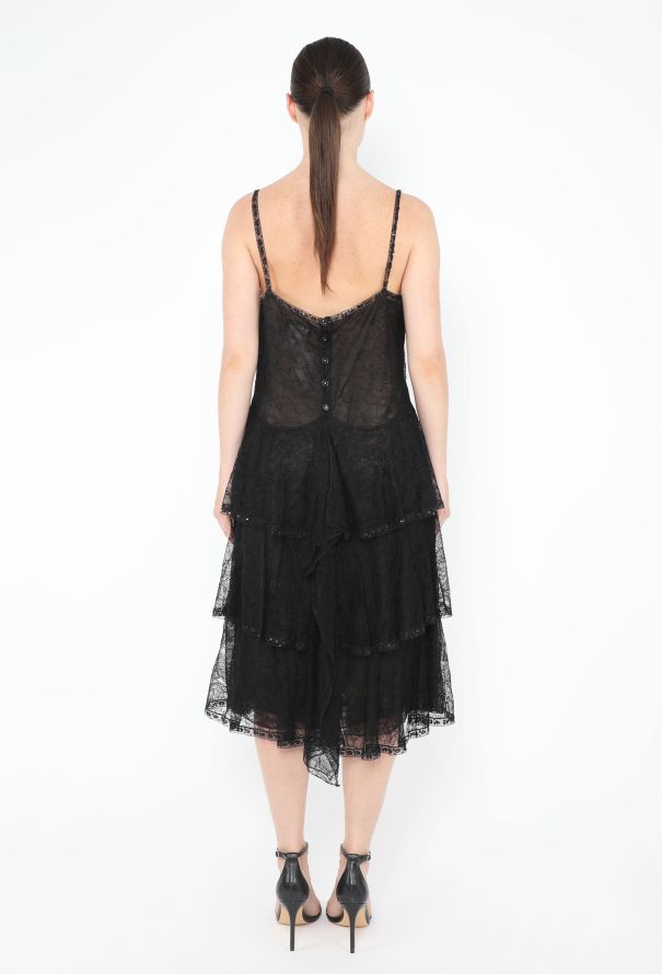 Chanel Embellished Tiered Lace Dress - 4