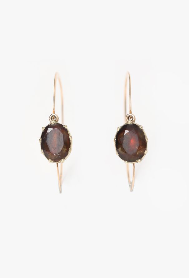 Vintage Fine Jewelry 18k Yellow Gold & Gemstone Earrings - 1