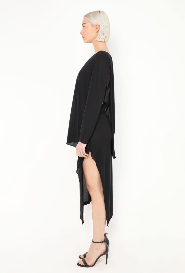 Yohji Yamamoto 1994 Jersey Wrap Slit Ensemble - 5 Yohji Yamamoto 1994 Jersey Wrap Slit Ensemble - 5