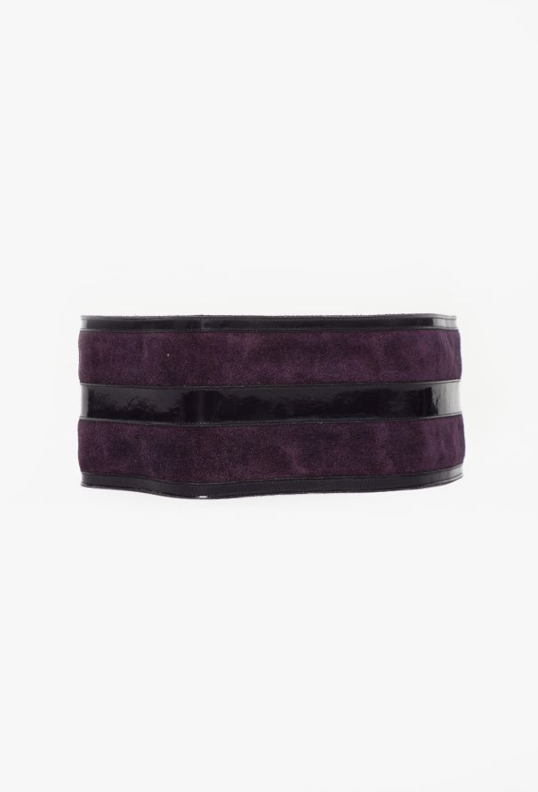 Saint Laurent Vintage Suede & Patent Belt - 3