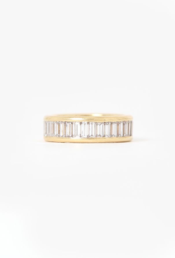 Modern Fine Jewelry 18k Yellow Gold & Baguette-Cut Diamond Band - 1