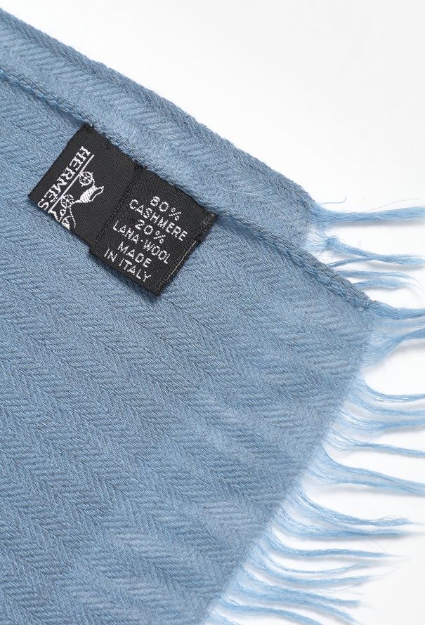 Hermès Herringbone Cashmere Shawl - 7