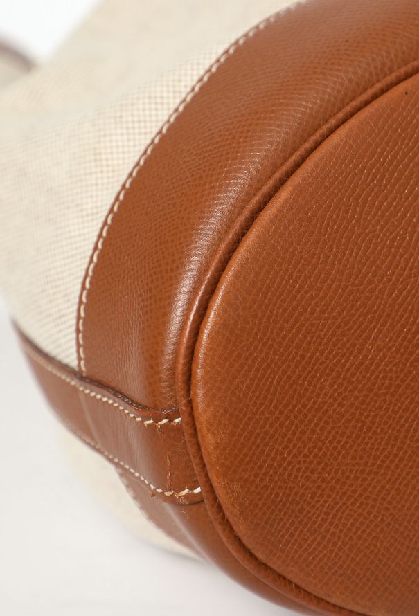 Hermès '90s Toile H & Gold Courchevel Market Bag - 10