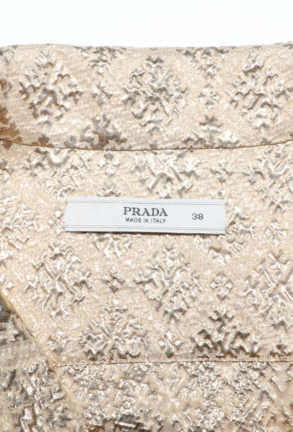 Prada S/S 2002 Piped Brocade Top - 7