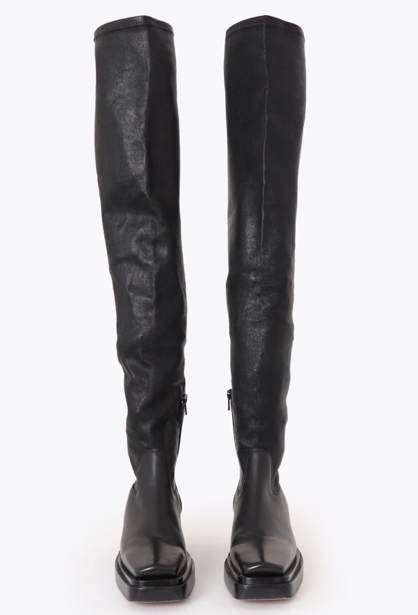 Bottega Veneta F/W 2020 Leather Western Knee Boots - 4