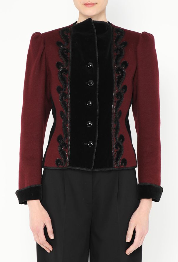 Saint Laurent 1977 Felted Russian Beaded Jacket - 4