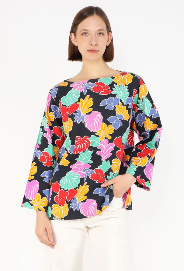Saint Laurent Vintage Printed Cotton Blouse - 1