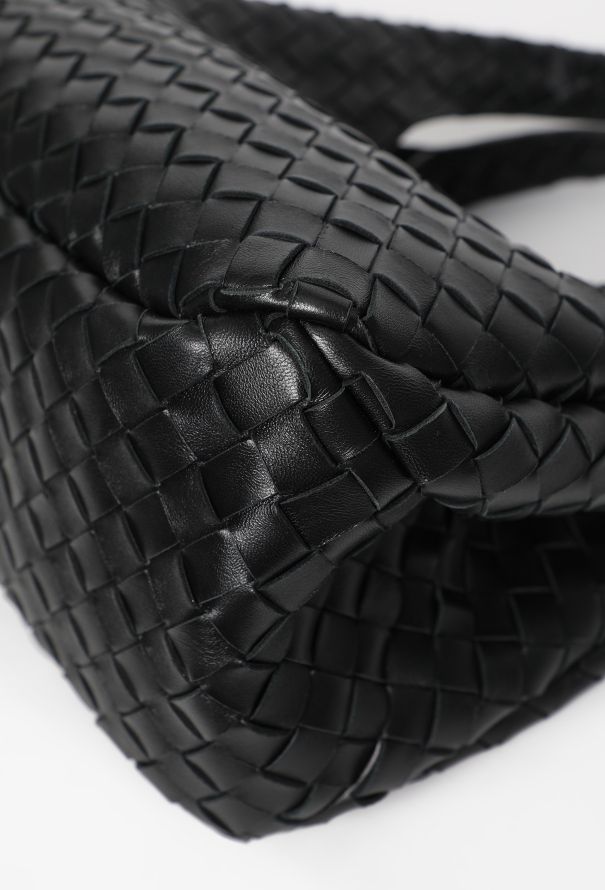 Bottega Veneta Campana Black Intrecciato Small Shoulder Bag - 10