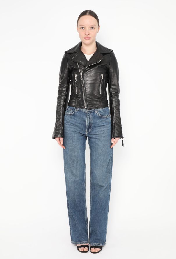 Balenciaga Lambskin Leather Biker Jacket - 2