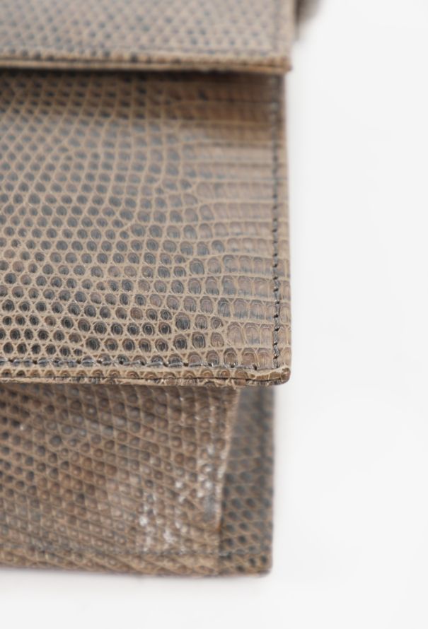 Fendi Lizard-Embossed Baguette Shoulder Bag - 8