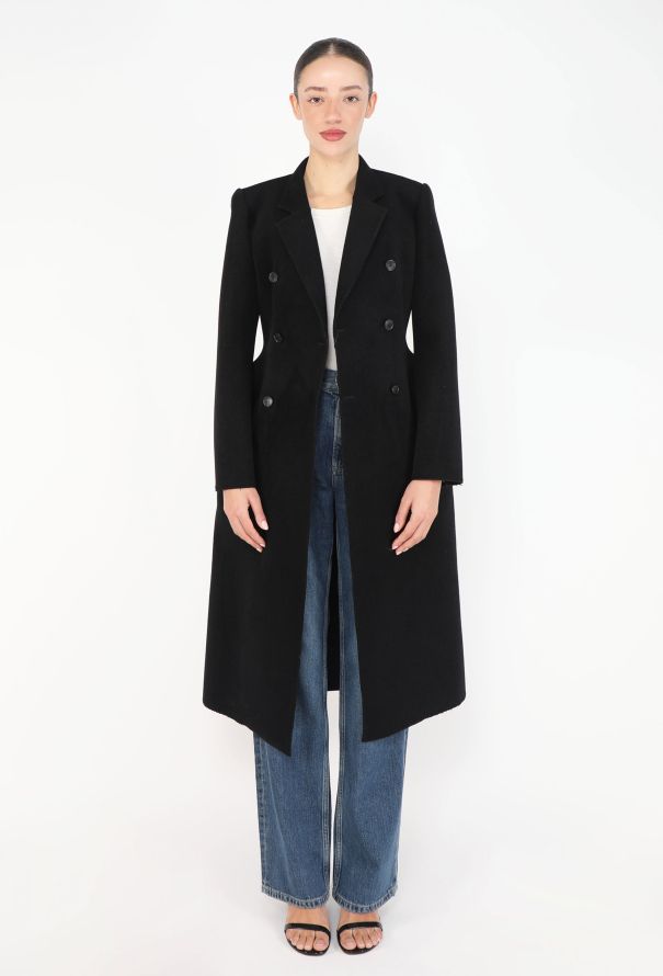 Balenciaga 2018 Brushed Velvet Hourglass Coat - 3
