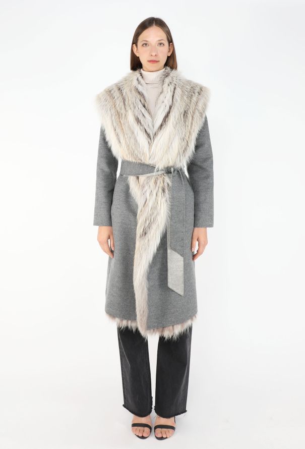 The Row Ombré Fox Fur Belted Coat - 1